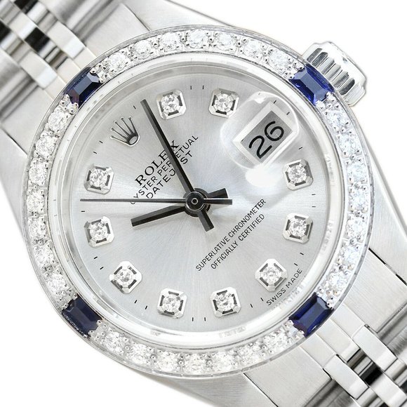 WOW! Rolex Sapphire Date 18k White Gold Ladies Watch - Picture 1 of 6